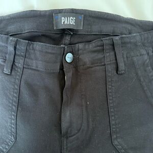 PAIGE Black Cargo pants with zippered cuff.